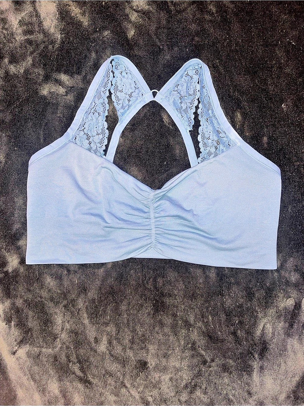 TORRID Lace Ruched Sports Bra in Blue Like New
